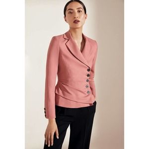 The Fold Regent Jacket Rose Pink Sculpt Stretch Crepe UK 10 US 6